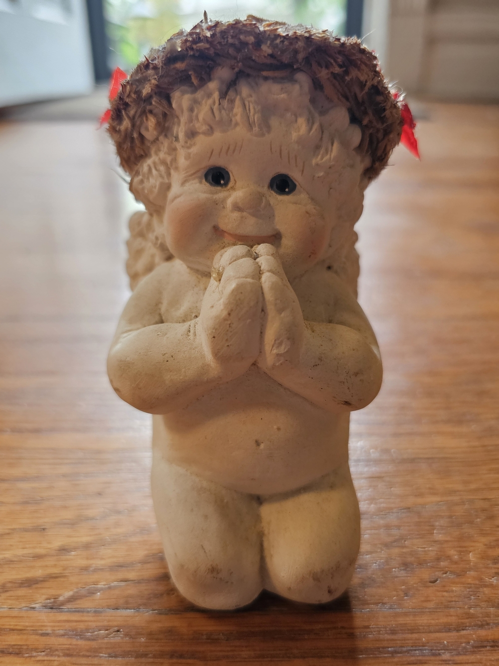 Vintage 1994 Dreamsicles Christmas Make A Wish Cherub Angel Poinsettia Angel